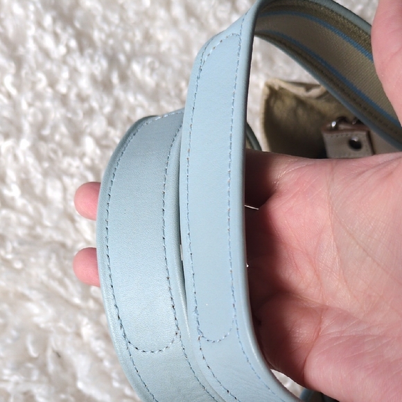 Anya Hindmarch Light Blue and Cream Striped Strap Tote - Picture 5 of 13